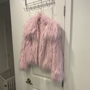 Barbie pink furry coat jacket western 70s